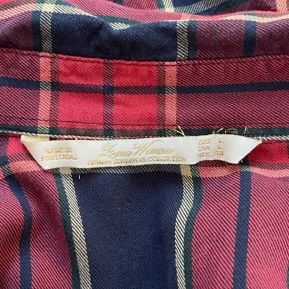 ZARA Women’s Gold Collection Plaid Flannel Shirt with Studded Front Pockets - Picture 5 of 5